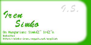 iren simko business card